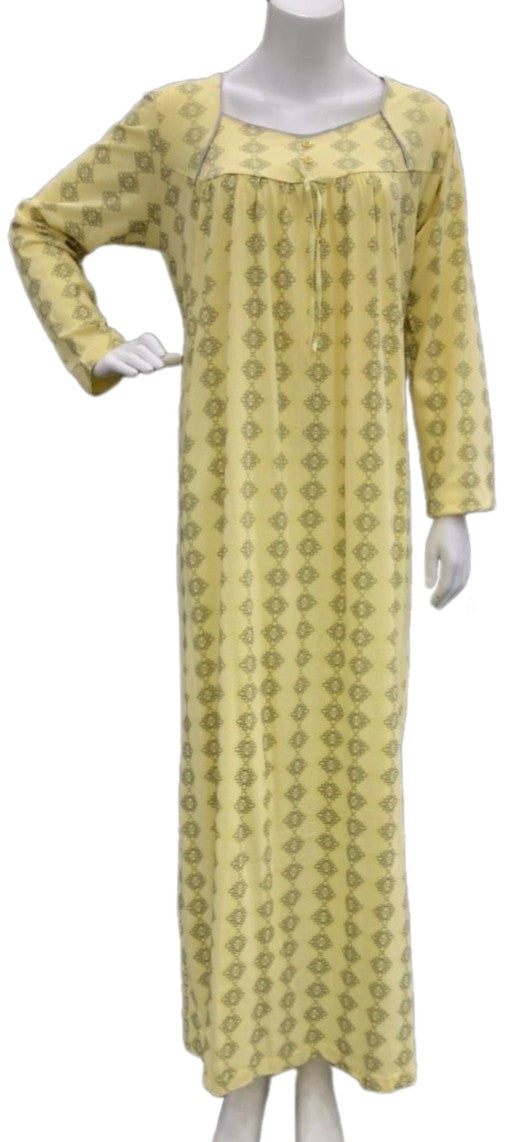 Women's long-sleeved cotton dress YELLOW 1515