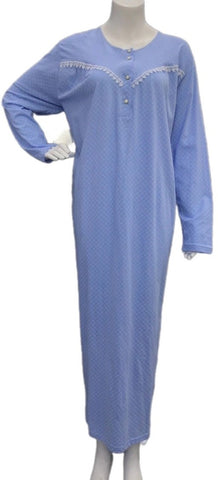 Women's long-sleeved cotton dress BLUE 51
