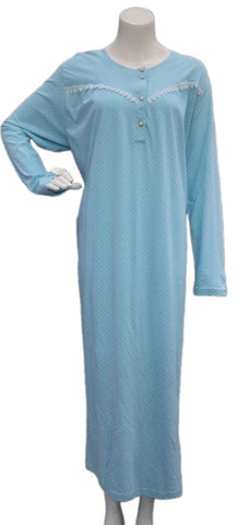 Women's long-sleeved cotton dress LIGHT BLUE 51