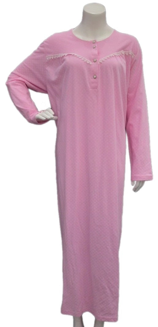 Women's long-sleeved cotton dress PINK 51