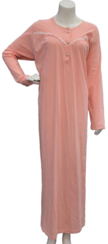 Women's long-sleeved cotton dress ORANGE 51