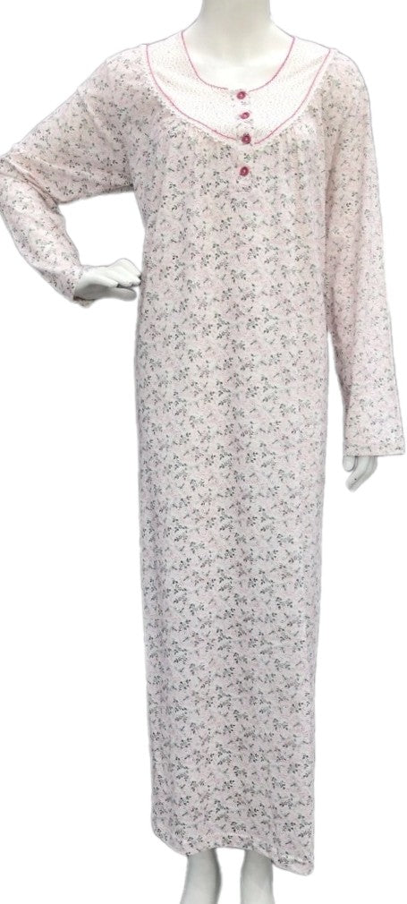 Women's long-sleeved cotton dress PINK 302