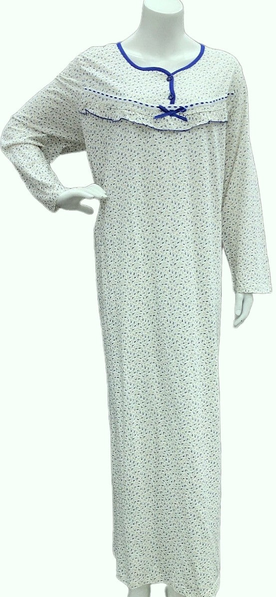 Women's long-sleeved cotton dres BLUE 1092