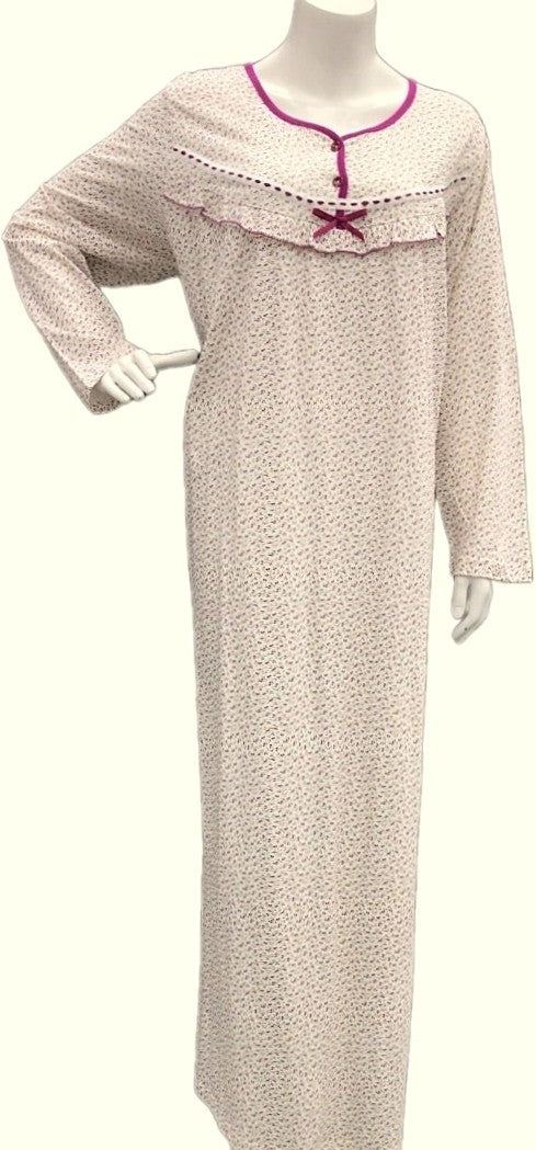 Women's long-sleeved cotton dress VIOLET 1092