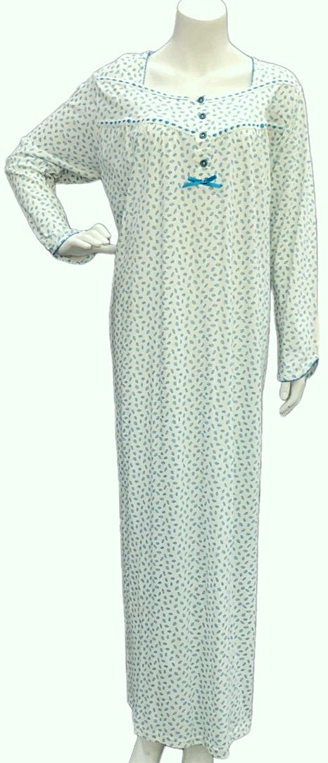 Women's long-sleeved cotton dress BLUE 133