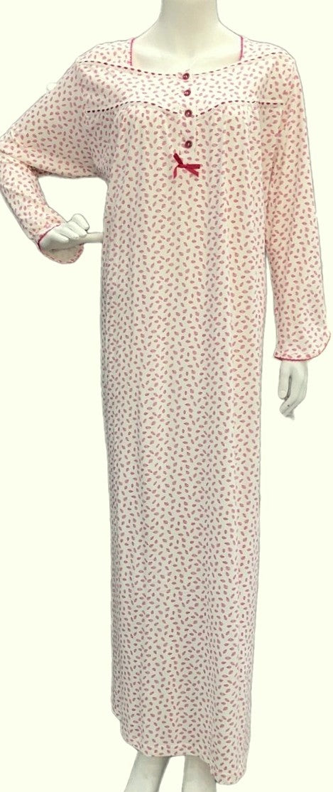 Women's long-sleeved cotton dress RED 133