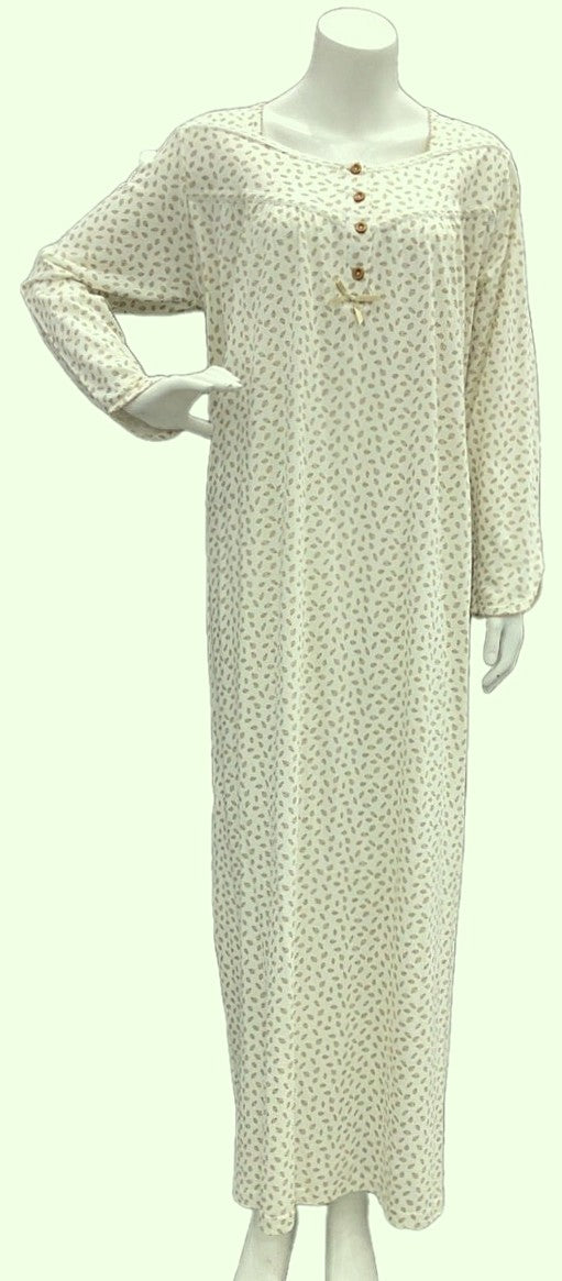 Women's long-sleeved cotton dress BEIGE 133