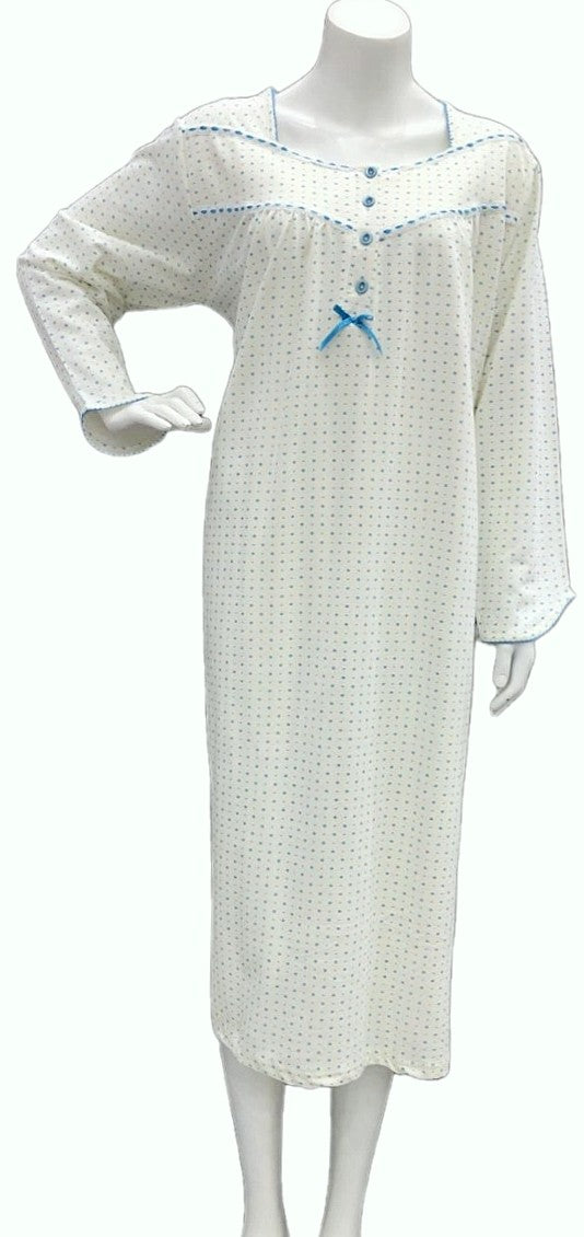 Women's long-sleeved cotton dress LIGHT BLUE 133