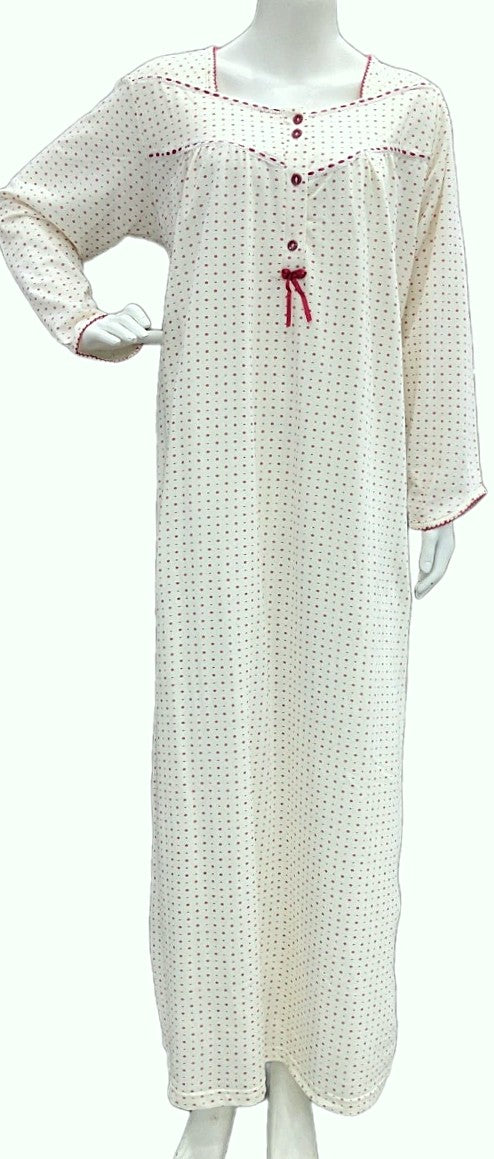 Women's long-sleeved cotton dress RED 133