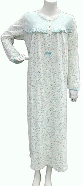 Women's long-sleeved cotton dress GREEN 110