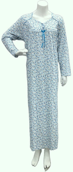 Women's long-sleeved cotton dress  LIGHT BLUE 134