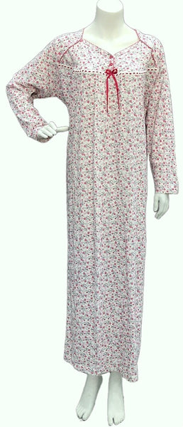Women's long-sleeved cotton dress RED 134