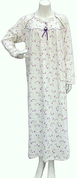 Women's long-sleeved cotton dress PRINTED VIOLET 134
