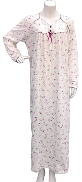 Women's long-sleeved cotton dress MAROON 134