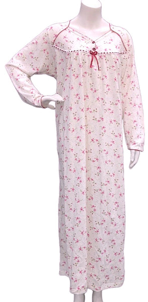Women's long-sleeved cotton dress RED 134
