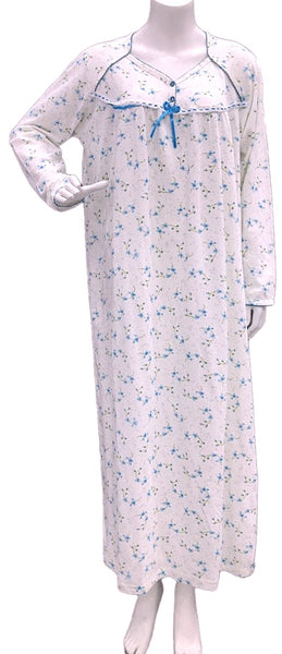 Women's long-sleeved cotton dress LIGHT BLUE 134