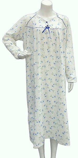 Women's long-sleeved cotton dress BLUE 134