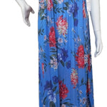 BLUE Floral Satin Ballet Nightgown(SHORT)6536