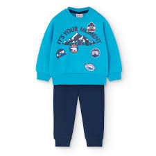 BoboliKids Sweatpants Set Blue 2pcs329082