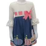 Bonnie Jane Girls Pumpkin Embroidered Dress12732