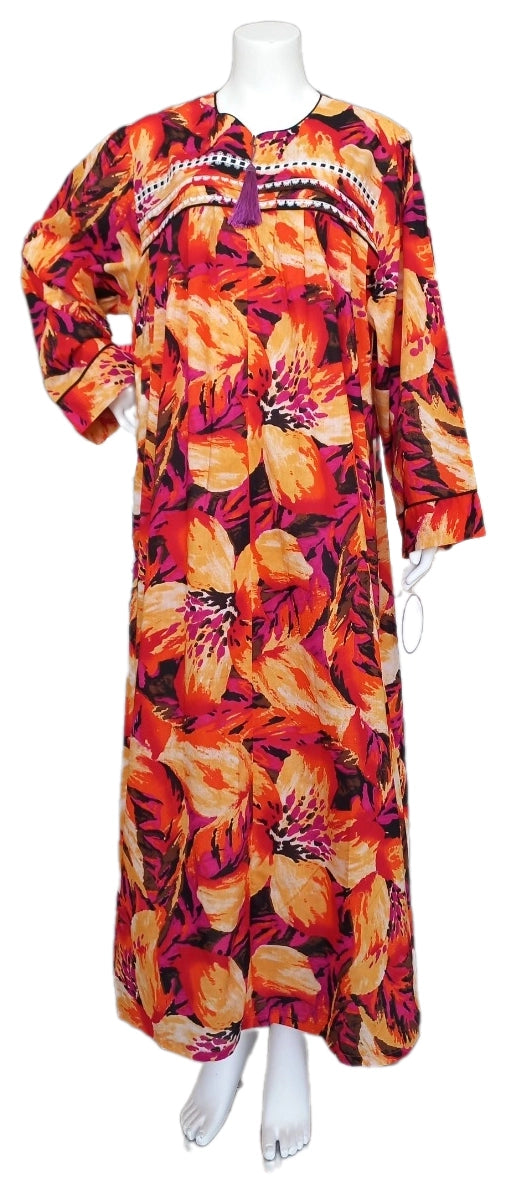 Women's Cotton Floral Long Zip Shirt 1831