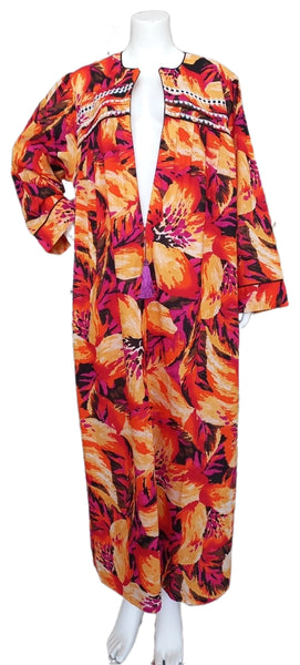 Women's Cotton Floral Long Zip Shirt 1831