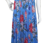 BLUE Floral Satin Ballet Nightgown(SHORT) 6030