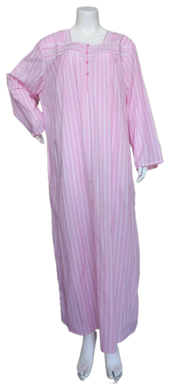 Women's striped long-sleeved cotton dress 25-20-B-3