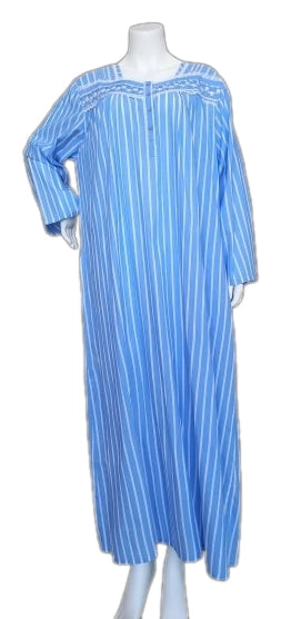 Women's striped long-sleeved cotton dress 25-20-B-2
