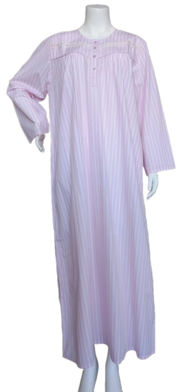 Women's striped long-sleeved cotton dress 25-22-B-1