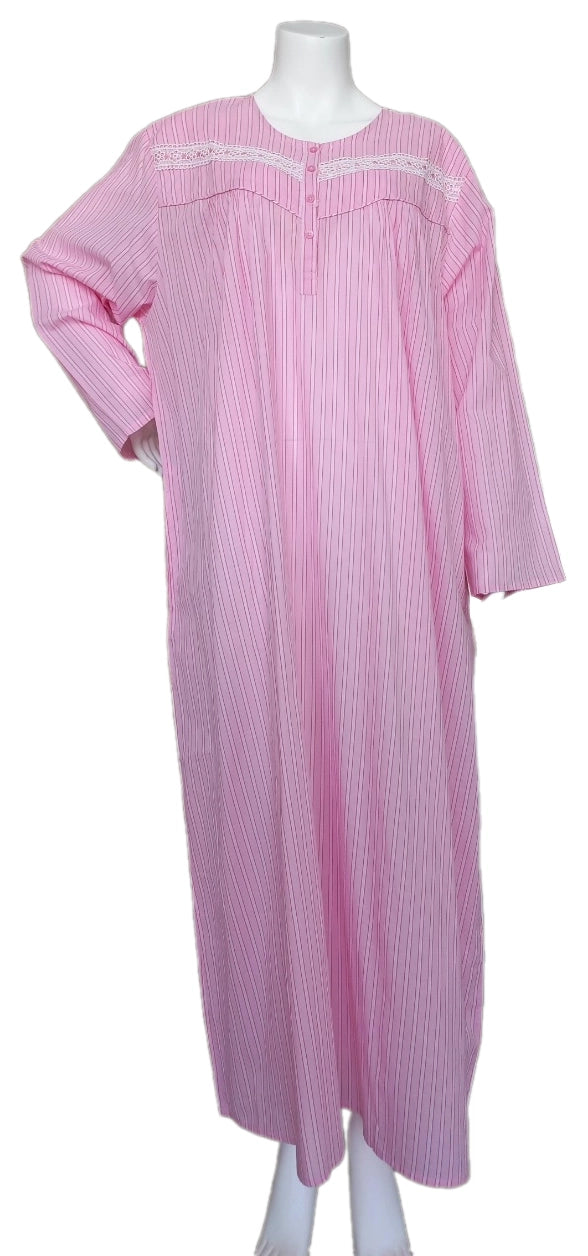 Women's striped long-sleeved cotton dress 25-19-B-3