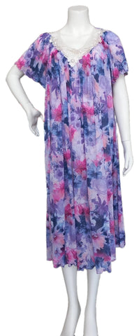 VIOLET Floral Satin Ballet Nightgown(LONG) 9031