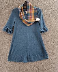 Bonnie Jean Quarter Double Bell Sleeve Knit Dress with Scarf Set Girls 10547