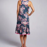 Ellen Tracy Jersey Floral Sleeveless Midi Gown w/ Soft Bra 8125649-380