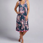 Ellen Tracy Jersey Floral Sleeveless Midi Gown w/ Soft Bra 8125649-380