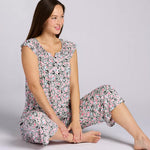 Short Sleeve PJ Set W/ Cropped Pant N70025