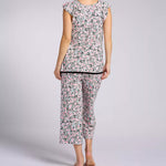 Short Sleeve PJ Set W/ Cropped Pant N70025