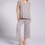 Short Sleeve PJ Set W/ Cropped Pant N70025