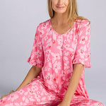 Short Sleeve PJ Set With Cropped Pant N70027