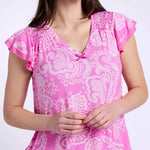 Ellen Tracy + My BrandsShort Sleeve PJ Set w/ Cropped Pant N70058-PINK