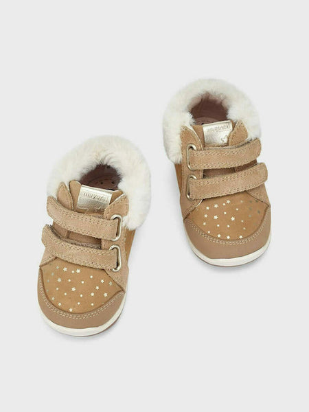 Mayoral Kids Suede Boots with Hoop & Loop Closure Tabac Brown Code: 12-42296-090