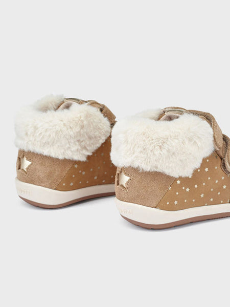 Mayoral Kids Suede Boots with Hoop & Loop Closure Tabac Brown Code: 12-42296-090