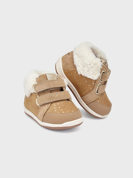 Mayoral Kids Suede Boots with Hoop & Loop Closure Tabac Brown Code: 12-42296-090