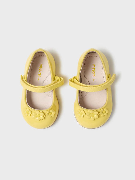 Mayoral Kids Patent Leather Ballerinas with Hoop & Loop Closure Yellow Code: 23-41442-077