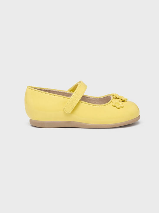 Mayoral Kids Patent Leather Ballerinas with Hoop & Loop Closure Yellow Code: 23-41442-077