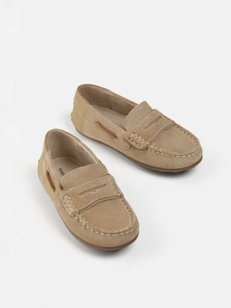 Mayoral Leather Children s Moccasins Beige Code 23 41484 077