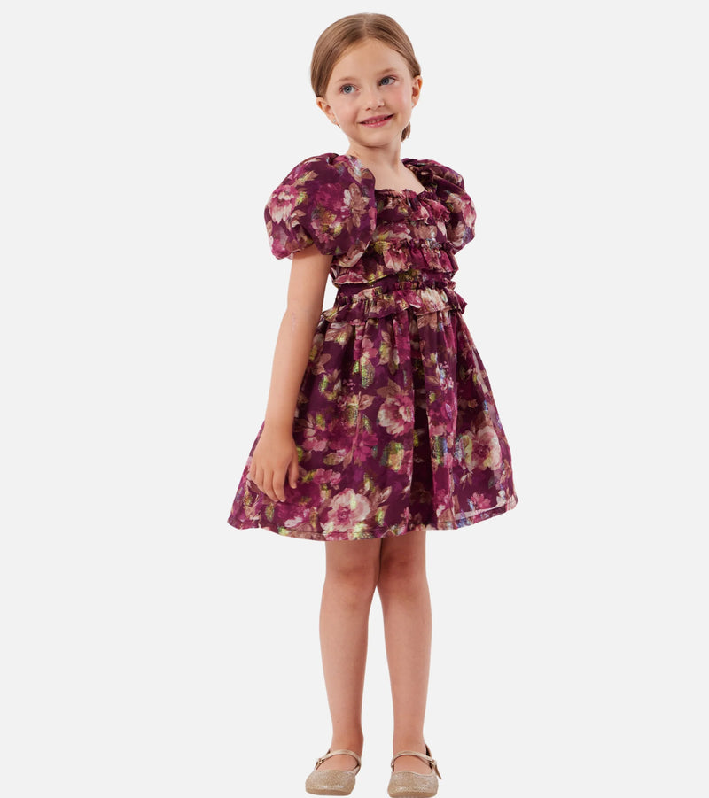 Lea Chiffon Puff Sleeve Dress 12993