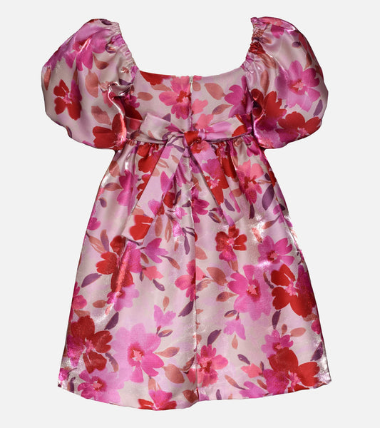 Rue Puff Sleeve Party Dress 13227 FUSHIA