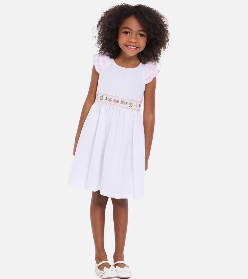 Paige Smocked Flutter Sleeve Dress R3-13275