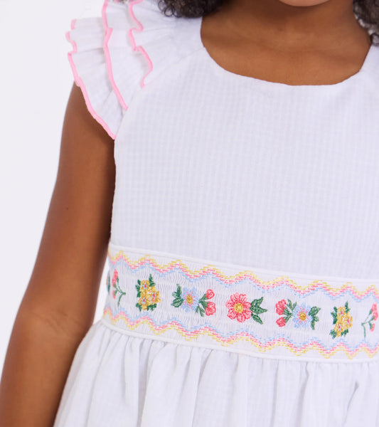 Paige Smocked Flutter Sleeve Dress R3-13275